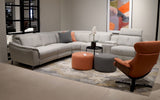 Power recliner with cup holder | Zafferano Modern Motion Reclining Sectional, Fabric, Dove | Mofit Home Furniture