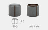 Dimension | Fiore Reversible Ottoman with Storage | Fabric | MoFit Home Furniture